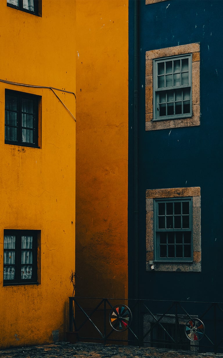 Edificios coloridos en Oporto