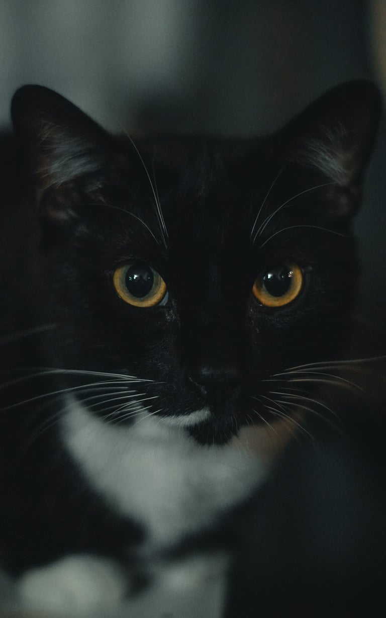 Fotografía de retrato de un gato negro