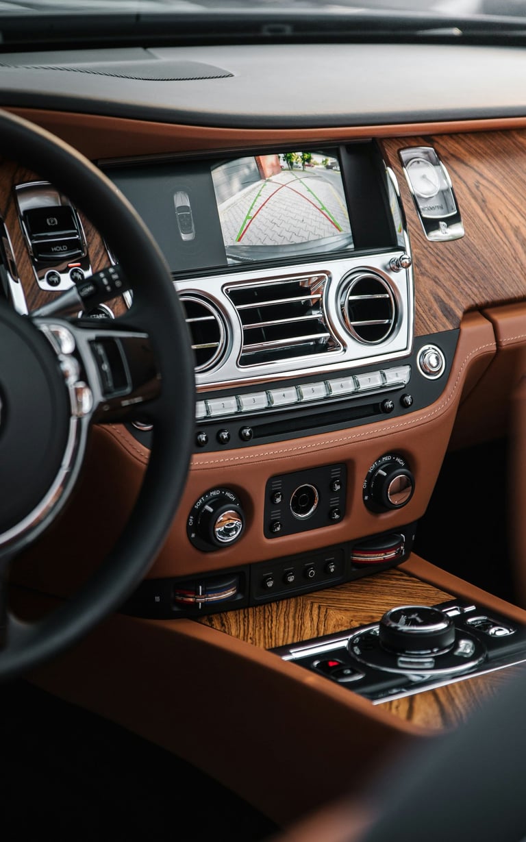 a car dashboard with a dash camera and a dash board