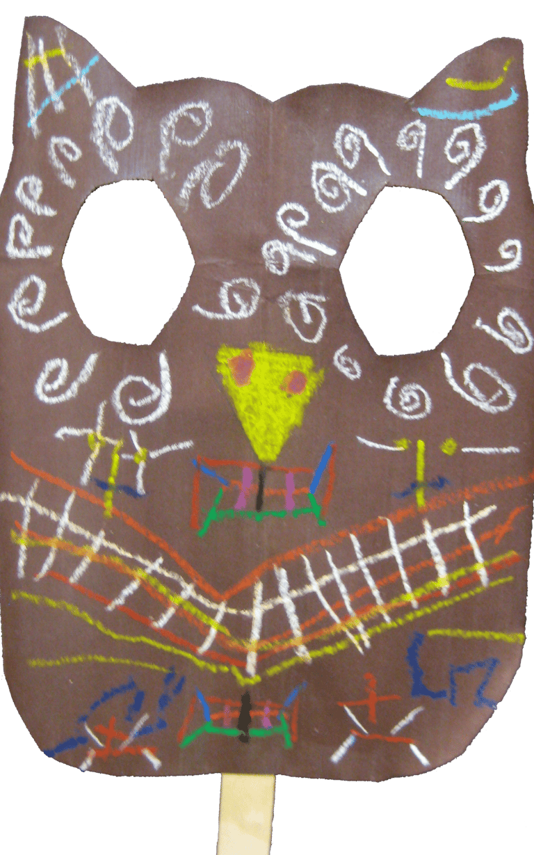 paper mask shaped like an owl