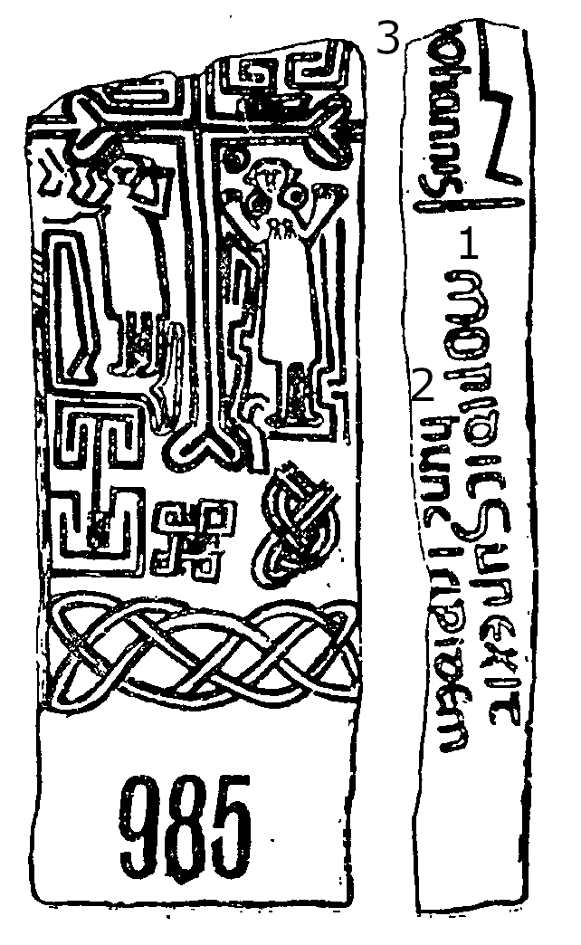 Llanhamlach Runestone 985  - County Brecan, Wales