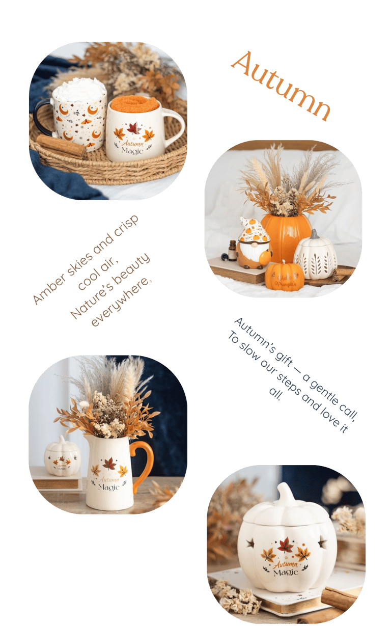 Autumn collection collage with autumn poem