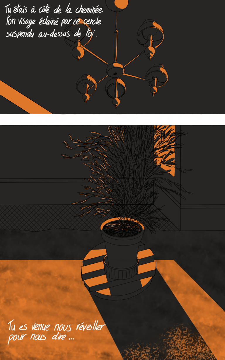 Deuxième page du projet Demain, dès l’aube. On y voit l'intérieur d'un appartement.