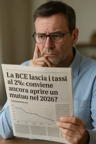 a man in a blue shirt is reading a newspaper