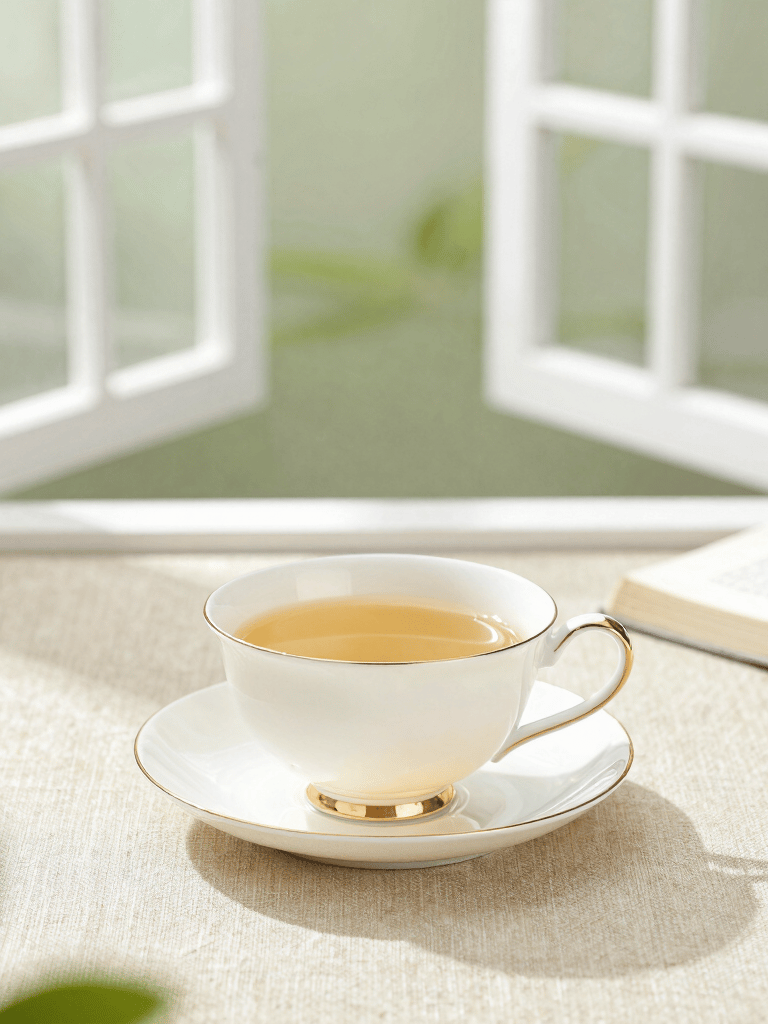  a cup of refreshing tea against an open window giving a sense of calm at Chantal Francis Therapy