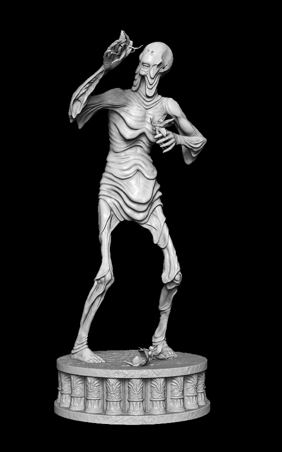 Stylised fantasy figure sculpture designed through professional 3D sculptural services