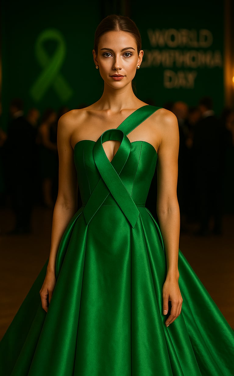 Robe avec symbole de la journée mondiale des lymphomes.