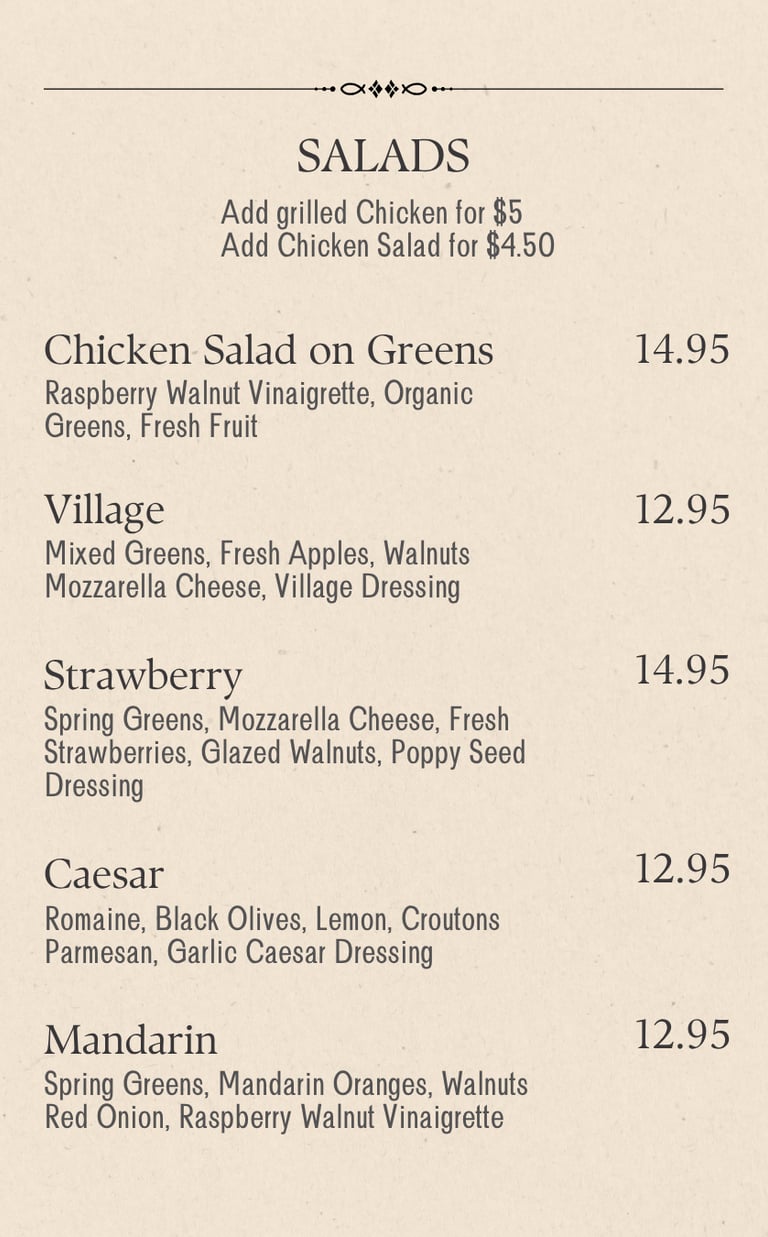 a menu of a restaurant menu with a menu for a restaurant