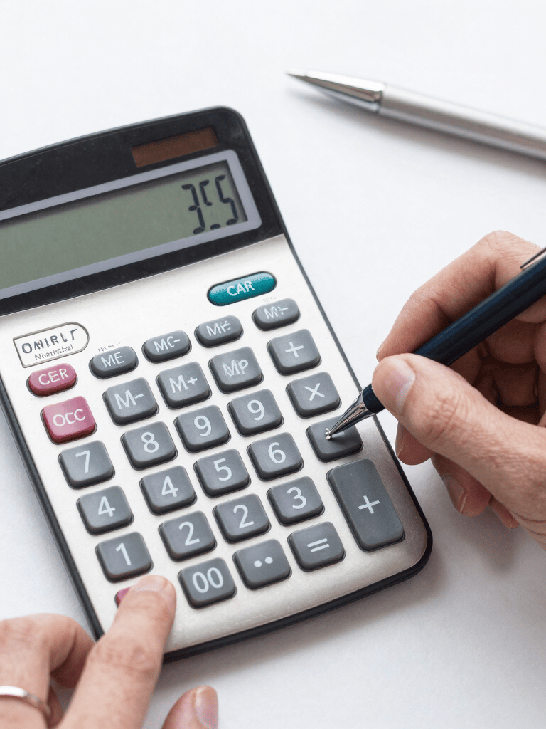 A percentage calculator interface highlighting percentage fields and quick buttons