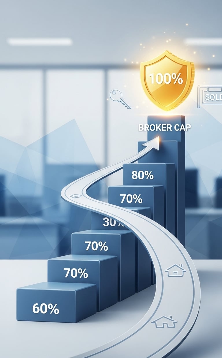 data-driven image that visualizes the "Path to 100% Commission