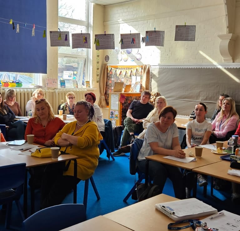 Community of people in a workshop