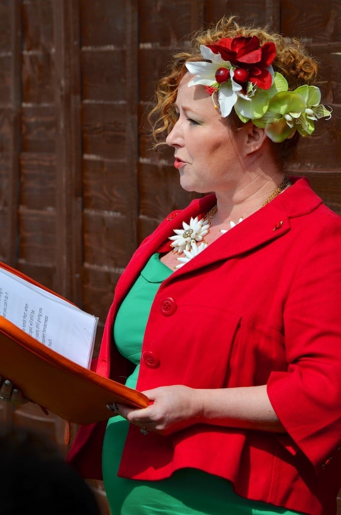 Michéle Plews conducting a wedding