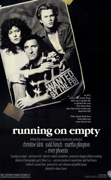 Poster for 'Running on Empty' screening hosted by Auckland International Film Club.