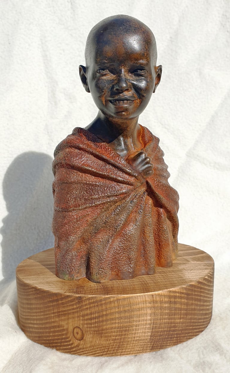 Expressive child portrait bust created using professional 3D sculptural services