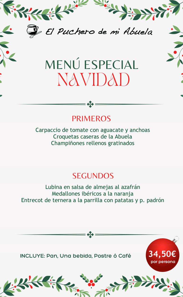menú cena de navidad Valdemoro 1