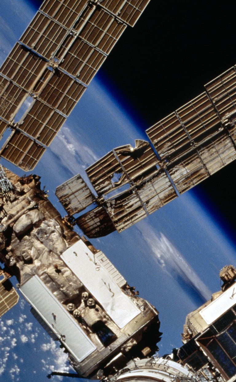 Mir space station damaged after collision with the Progress supply spacecraft.