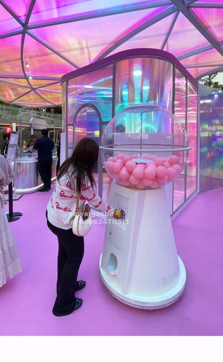 sewa mesin gacha gachapon giant jumbo putih
