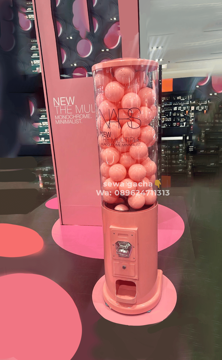 sewa mesin gumball gachapon gacha pink