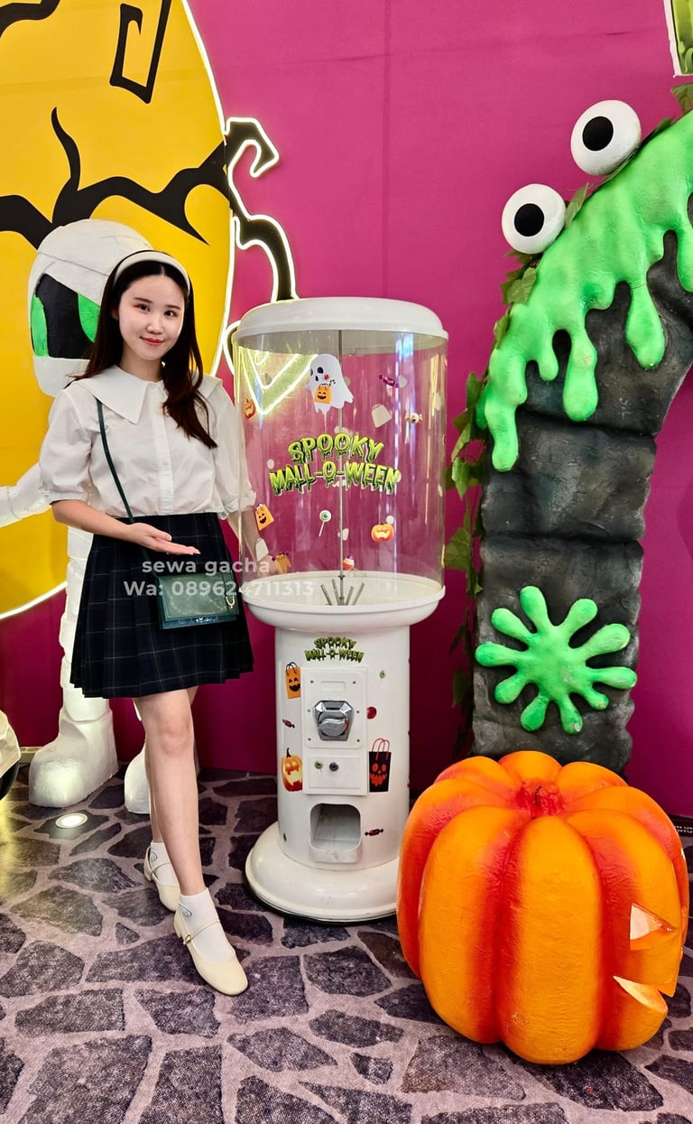 sewa mesin gacha giant gachapon putih