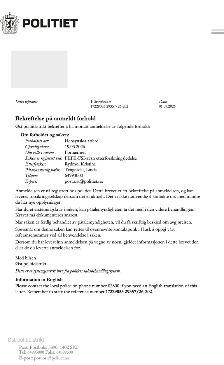 Øst politidistrikt, Fredrikstad Politi, Salah Al-Saadi, Fredrikstad SV,  Fredrikstad Kommune, 