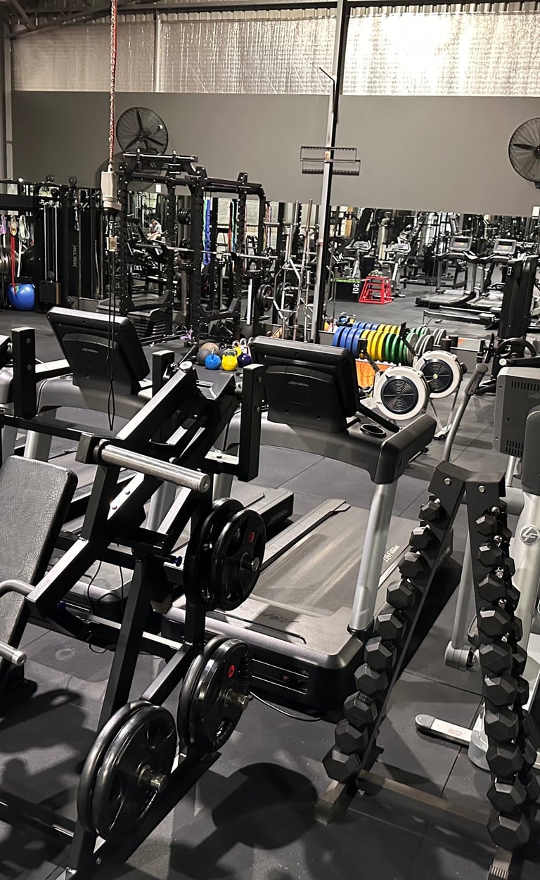 a gym with a lot of machines and a lot of machines