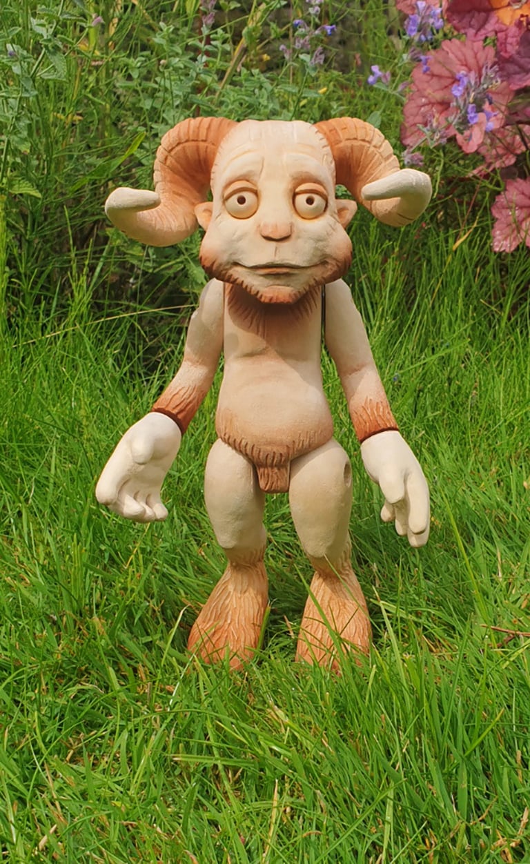 Original character sculpture produced using wood carving techniques