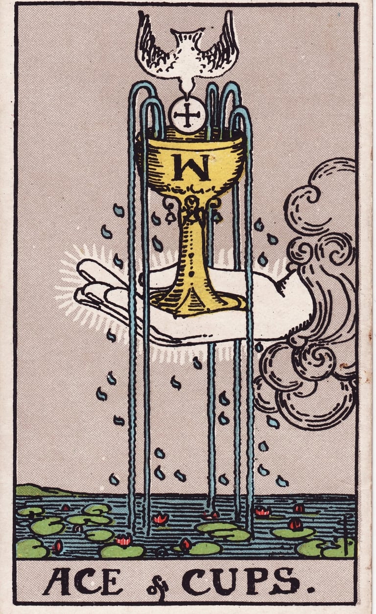 Ace of Cups Tarot Card Meaning Reading Description – Explore the meaning of the Ace of Cups tarot 