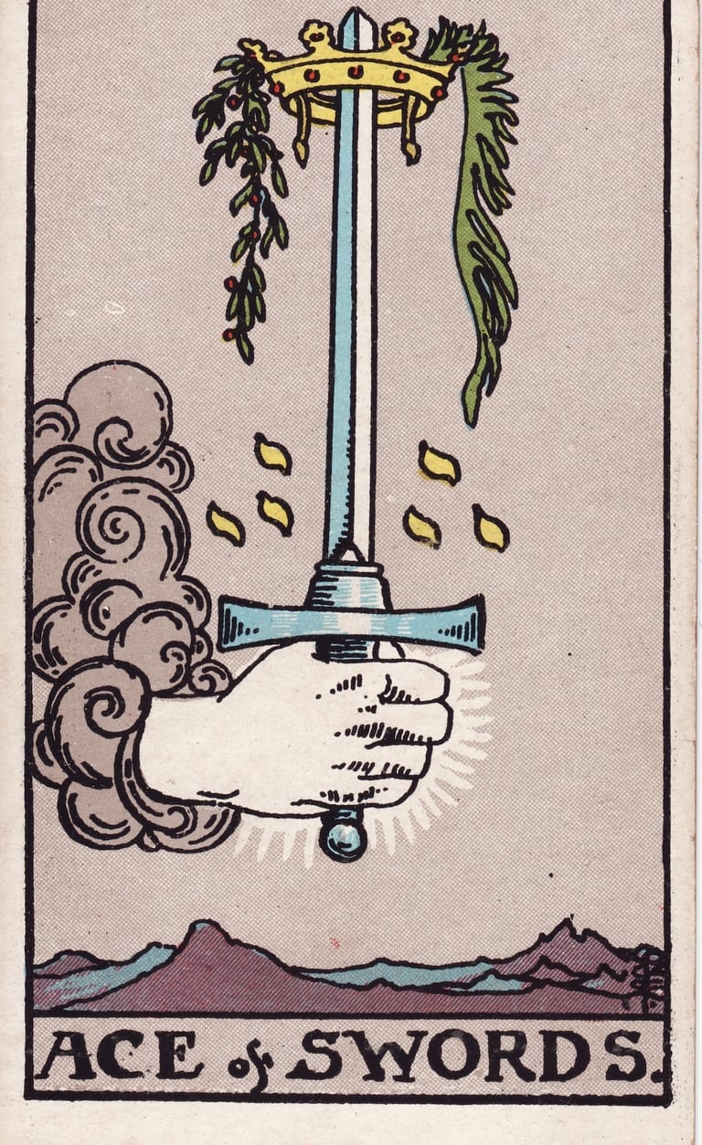 Ace of Swords Tarot Card Meaning Reading Description – Discover the meaning of the Ace of Swords tar