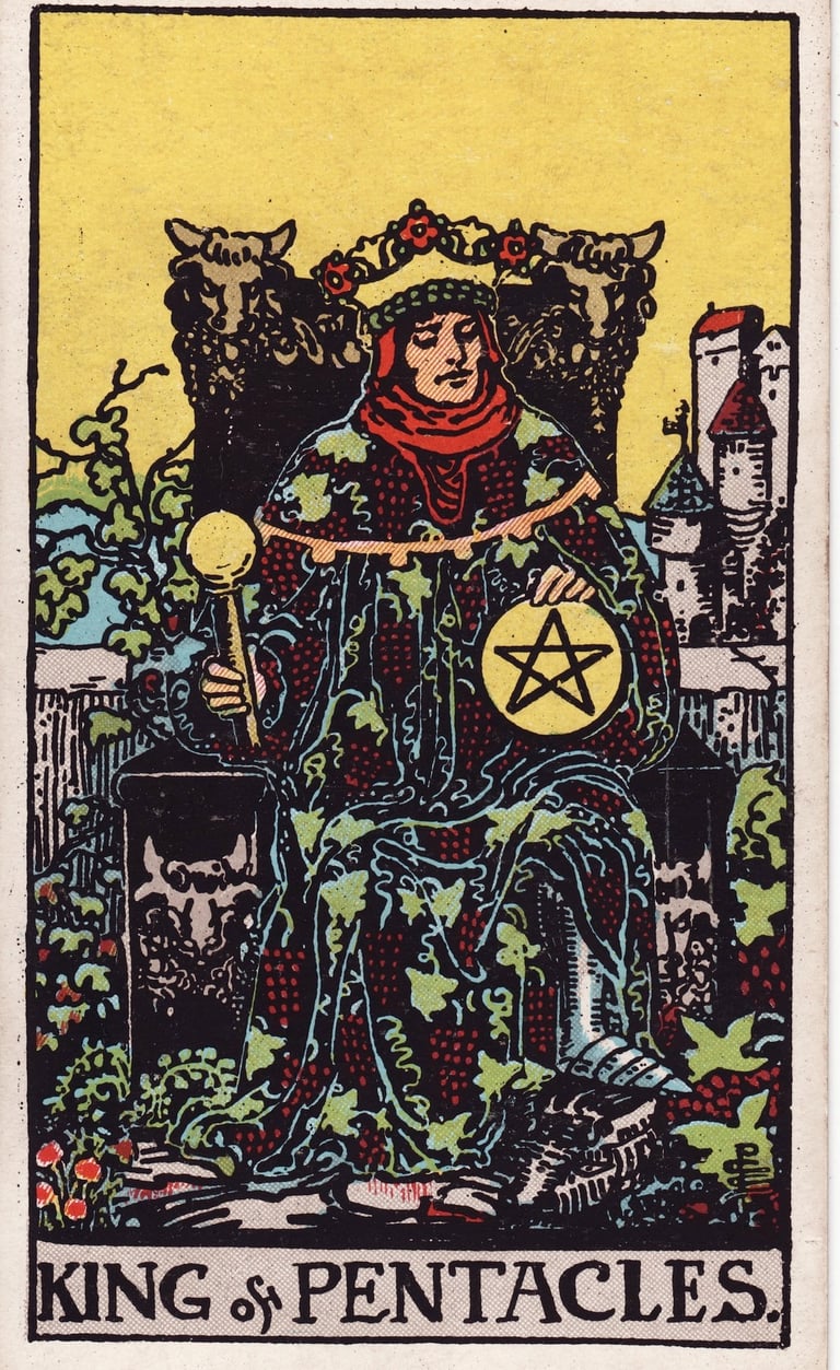 King of Pentacles Tarot Card Meaning Reading Description