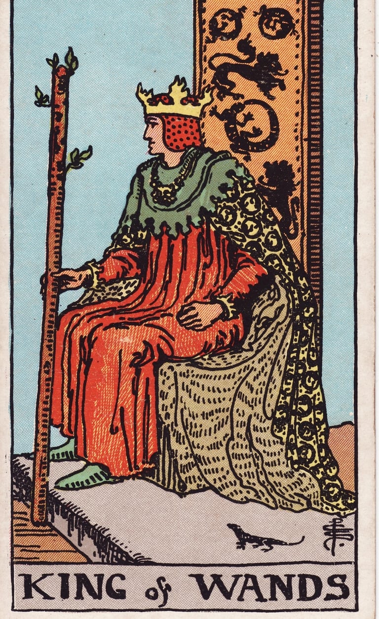 King of Wands Tarot Card Meaning Reading Description – Discover the meaning of the King of Wands