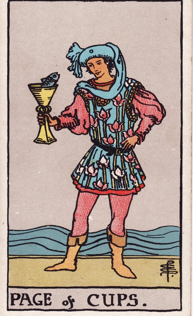 Page of Cups Tarot Card Meaning Reading Description – Discover the meaning of the Page of Cups tarot