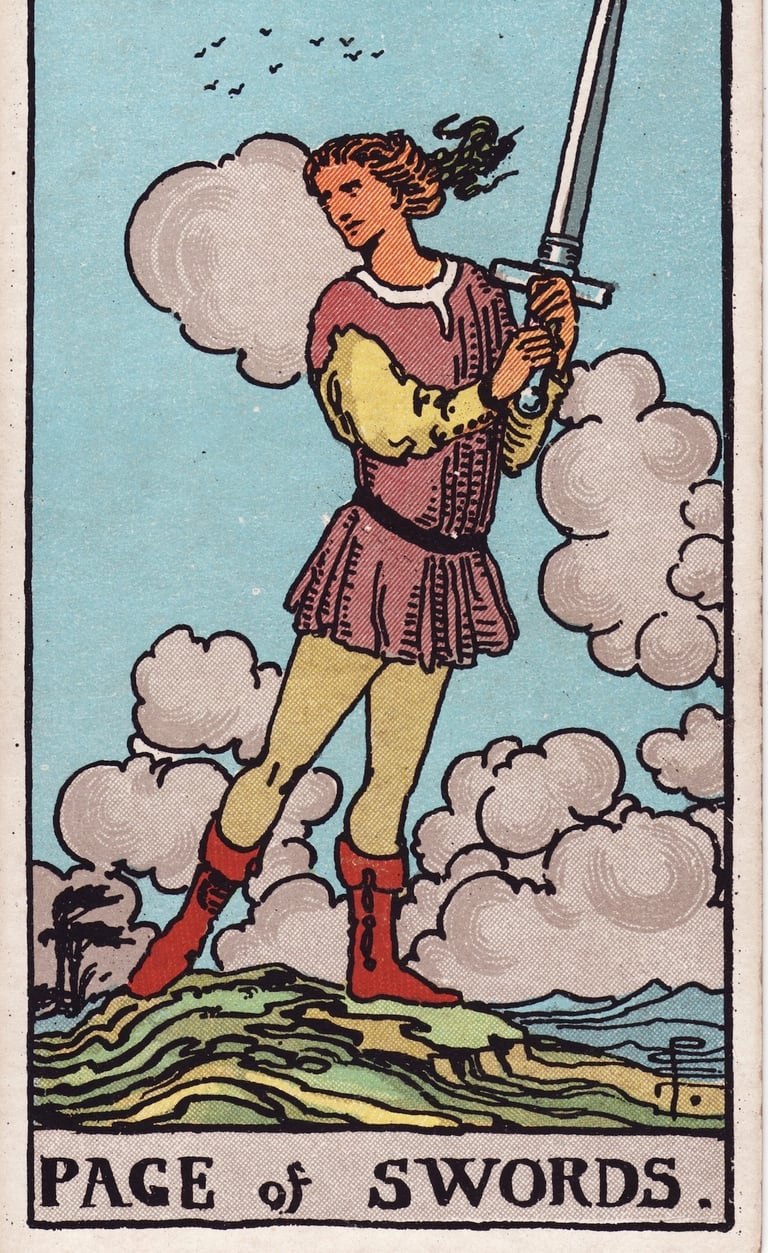 Page of Swords Tarot Card Meaning Reading Description – Learn the meaning of the Page of Swords 