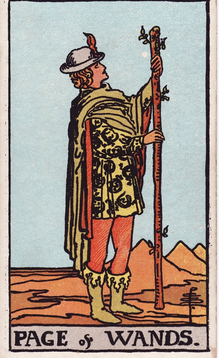 Page of Wands Tarot Card Meaning Reading Description – Discover the meaning of the Page of Wands