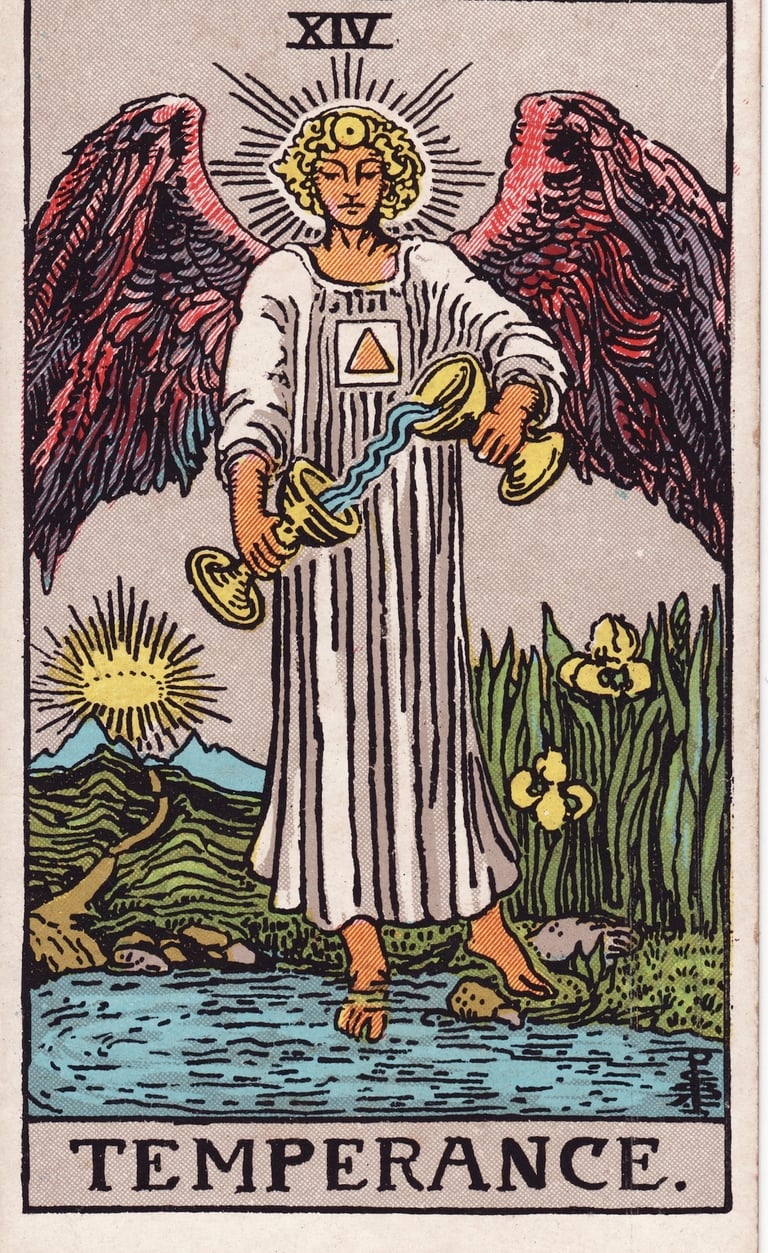 The Temperance Tarot Card Meaning Reading Description