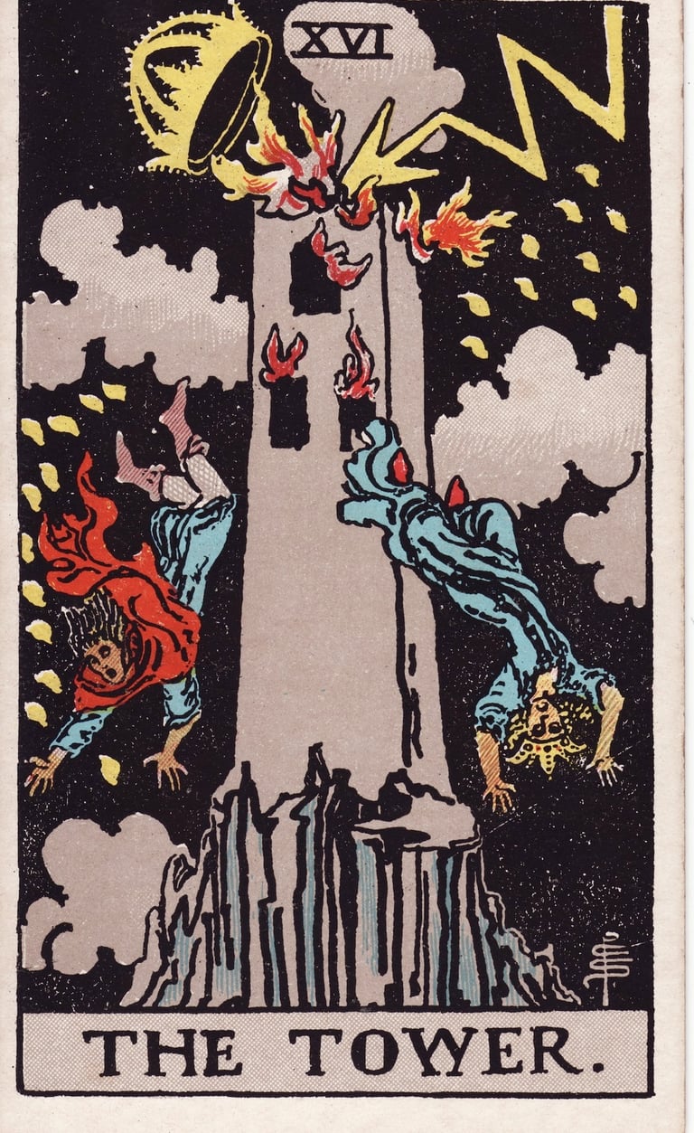 The Tower Tarot Card Meaning Reading Description