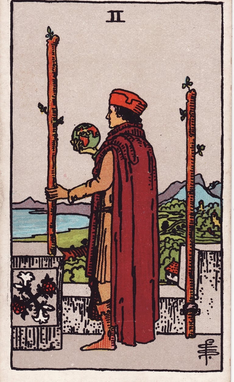 TWO OF WANDS TAROT CARD MEANING AND DESCRIPTION HOW TO READ
