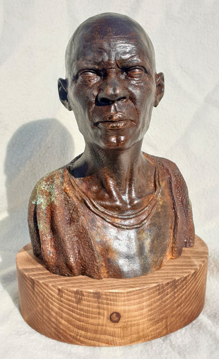 Expressive portrait bust created with detailed 3D sculptural services