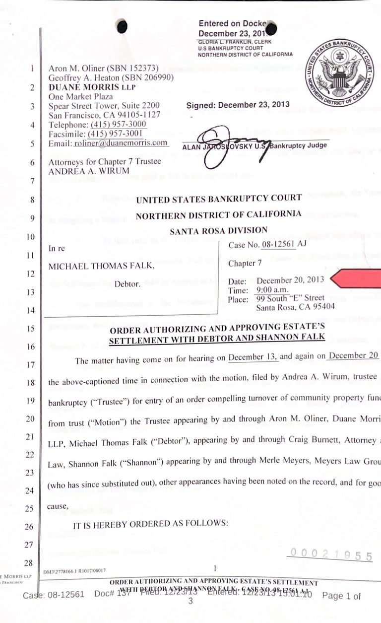 When a California SHANNON FALK Divorce Winds New York Property into a Federal Case