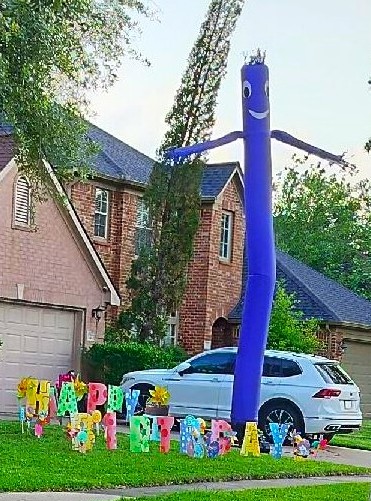 Air Dancer and Happy Birthday Yard Display Combination