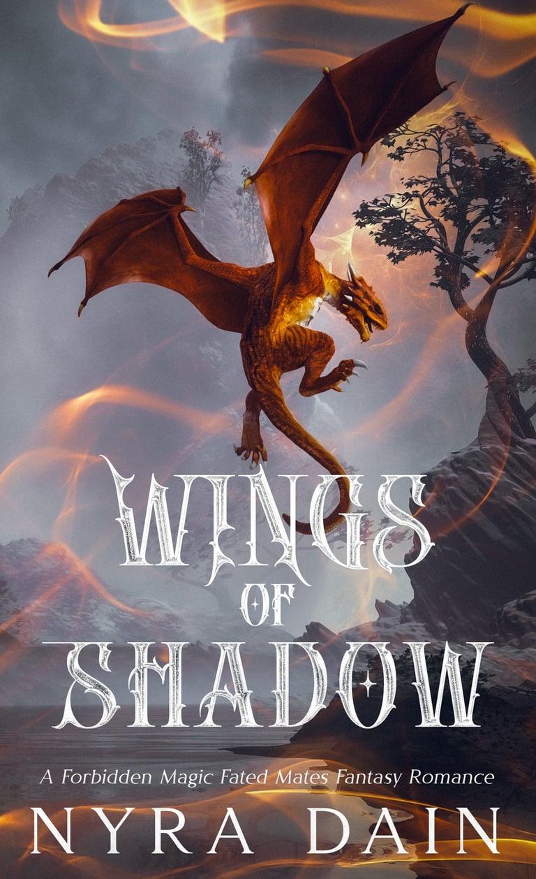 a dragon flying over a mountain range