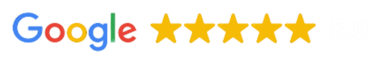 Google graphic displaying 5 full stars, representing Gili Scuba Diving's outstanding reviews and high customer satisfaction i