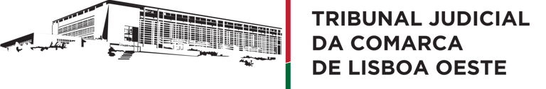 Logo oficial Tribunal Judicial da Comarca Lisboa Oeste: abrange Juízos de Sintra, Cascais e Oeiras