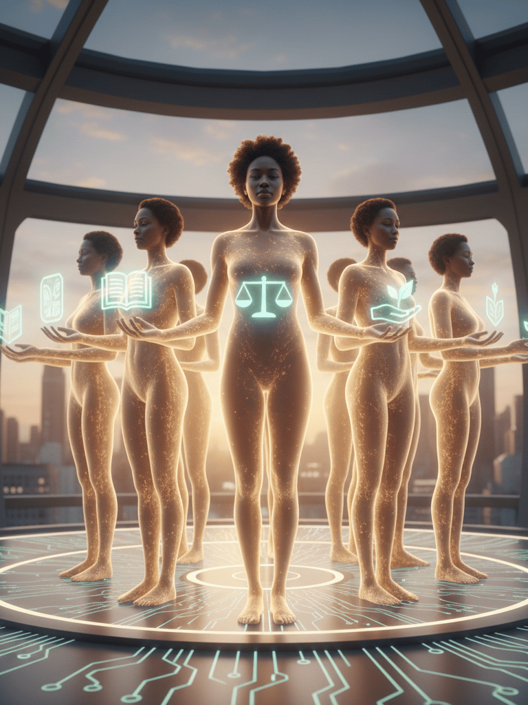 Ethical AI cloning concept show responsible scaling of human intelligence through aligned AI clones