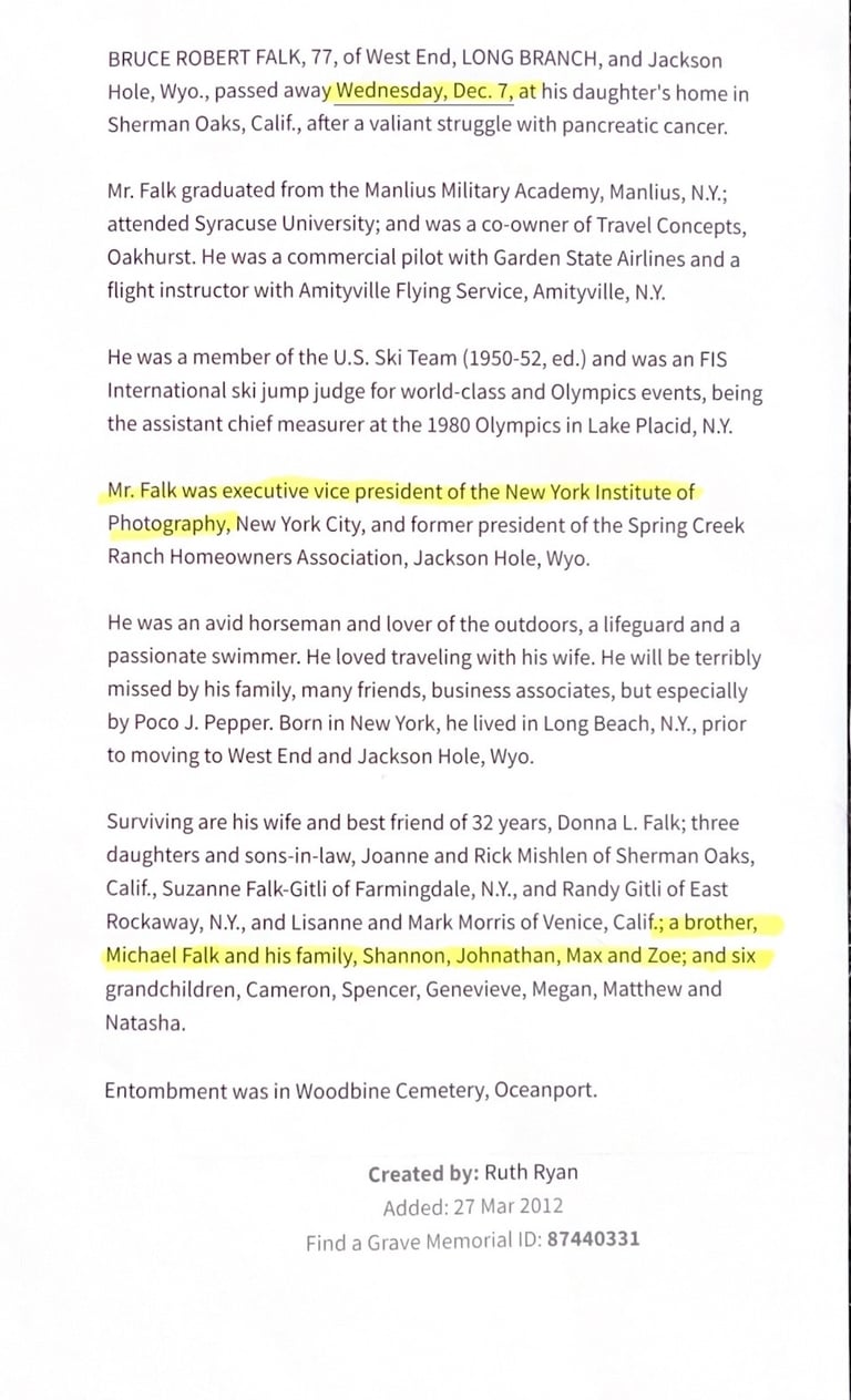 Bruce Falk the Plane Crasher