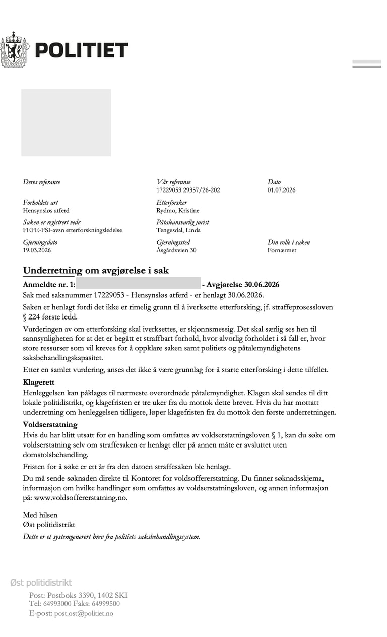 Øst politidistrikt, Salah Hassan Al Saadi, Fredrikstad Politi, Fredrikstad SV,  Fredrikstad Kommune 