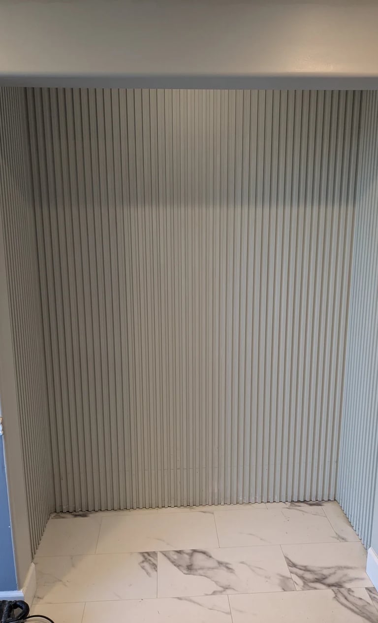 Empty vestibule space, cleaned out and ready for install