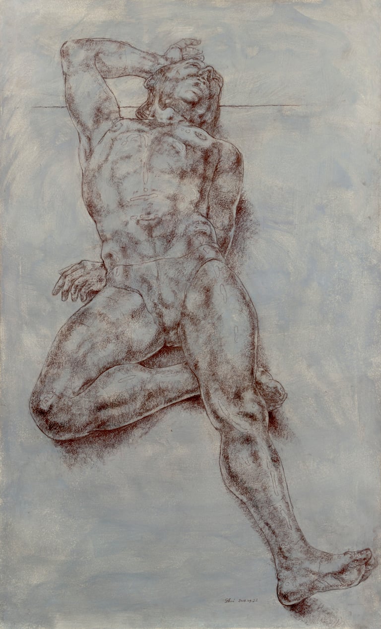 Skaiste Verdingyte, Charcoal pastel, paper, drawing, drawings, Lithuanian artist