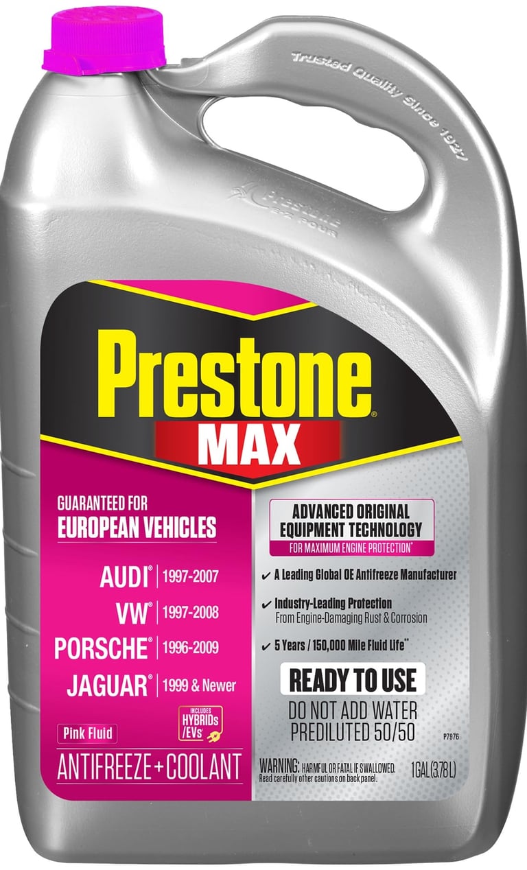 Prestone® MAX European Vehicles (Pink) Antifreeze+Coolant
