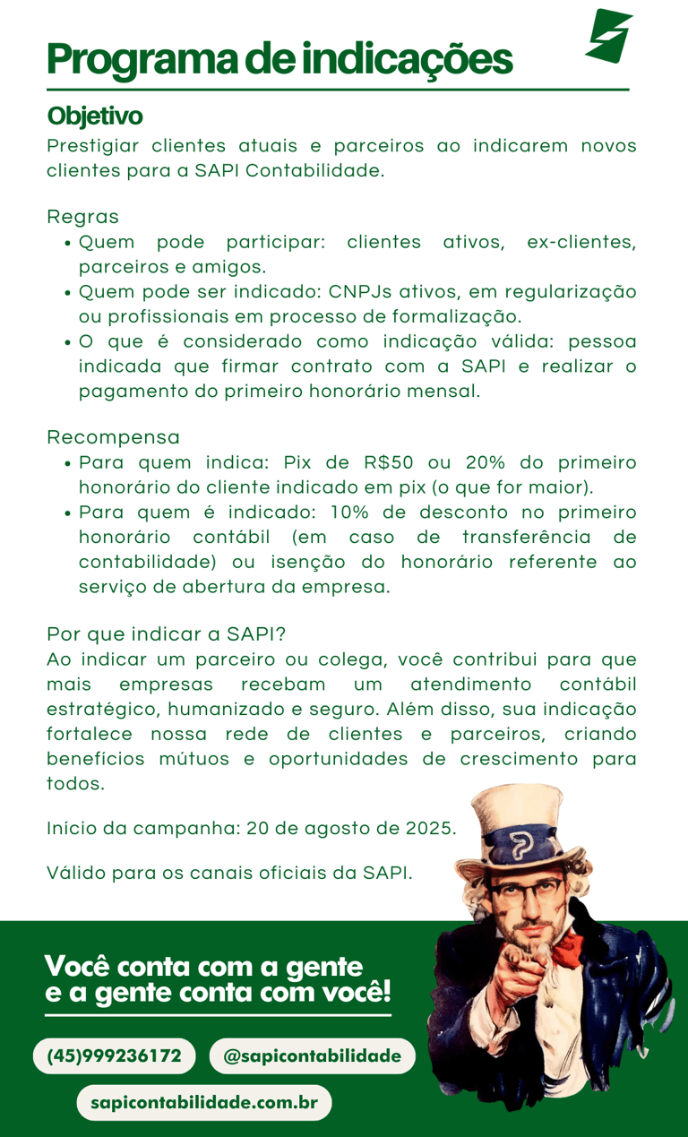 Programa de indicações: receba no pix!