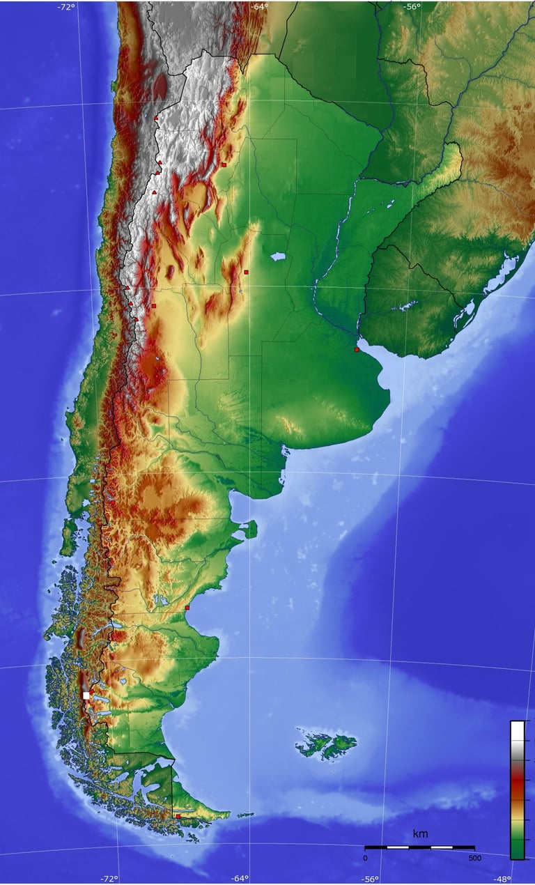 Argentina Topographical Map